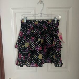 Luv Betsey by Betsey Johnson NWT ruffled polka dot floral skirt